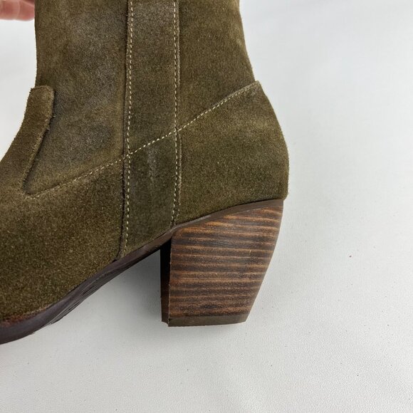 Antelope Womens Brown Suede Mid Calf Boots Chunky Block Heel size 40 US 9 9.5 - Picture 12 of 16